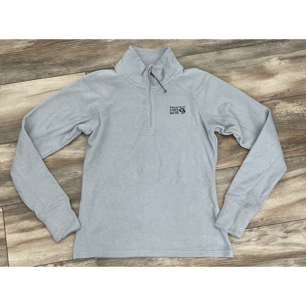 Mountain Hardwear 1/4 Zip Fleece Gray Pullover Sz S‎